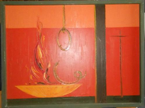 MODERN SCHILDERIJ LODE HERREMAN PERIODE 1968-1970bstrac, Antiek en Kunst, Kunst | Schilderijen | Abstract, Ophalen