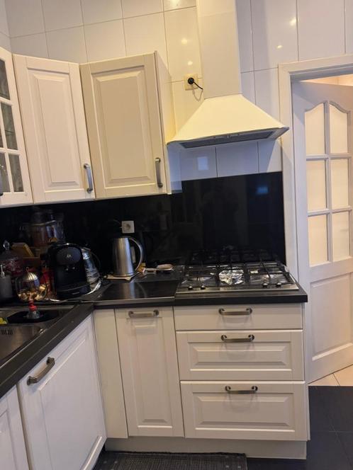 L-vormige keuken, Huis en Inrichting, Keuken | Keukenelementen, Gebruikt, Wit, Crème, Ophalen