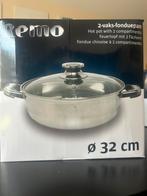 Casserole fondu chinoise avec plaque chauffante, Enlèvement ou Envoi, Utilisé, Verre, Wok