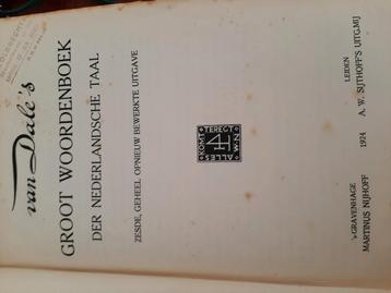 Groot Woordenboek der Nederlansche Taal Van Dale 1924 beschikbaar voor biedingen