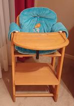 Chaise haute bébé en bois avec coussin, Gebruikt, Meegroeistoel, Ophalen, Afneembaar eetblad