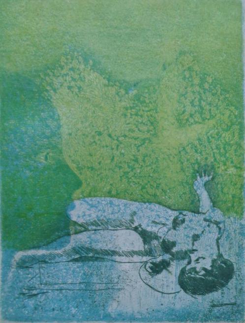 ANDRE GOEZU / ANTWERPEN / KLEURETS-AQUATINT / 32x25cm / SIG, Antiek en Kunst, Kunst | Litho's en Zeefdrukken, Ophalen of Verzenden