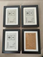 4 zwarte kaders 13 x 18 cm, Huis en Inrichting, Minder dan 50 cm, Ophalen of Verzenden, Zo goed als nieuw, Minder dan 50 cm
