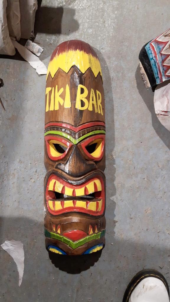 masque Tiki 50 cm en bois d albesia Tiki bar, Antiek en Kunst, Kunst | Niet-Westerse kunst, Ophalen of Verzenden