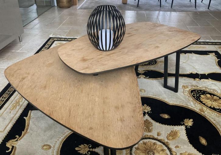 salon tafel set Design Verberckmoes, Huis en Inrichting, Tafels | Bijzettafels, Zo goed als nieuw, Ovaal, 45 tot 60 cm, 55 tot 75 cm