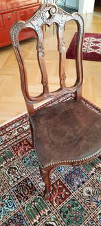 1 x antieke stoel met leder, Antiek en Kunst, Ophalen