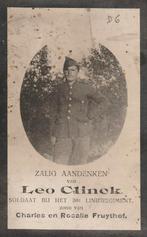 Gesneuvelde 1914-18 Leo Clinck Boesinghe, Verzamelen, Bidprentjes en Rouwkaarten, Ophalen of Verzenden