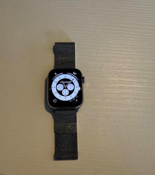 Apple watch 6 stainless steel 44mm silver gps+ cellular, Handtassen en Accessoires, Smartwatches, GPS, Ophalen of Verzenden