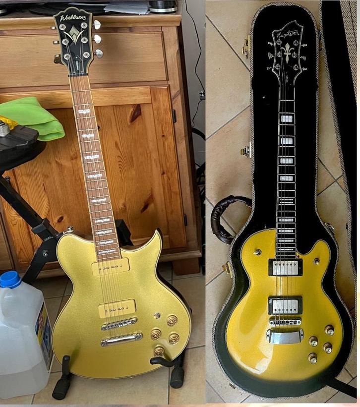 Hagstrom & Washburn gold top gitaren, Muziek en Instrumenten, Snaarinstrumenten | Gitaren | Elektrisch, Gebruikt, Solid body, Overige merken
