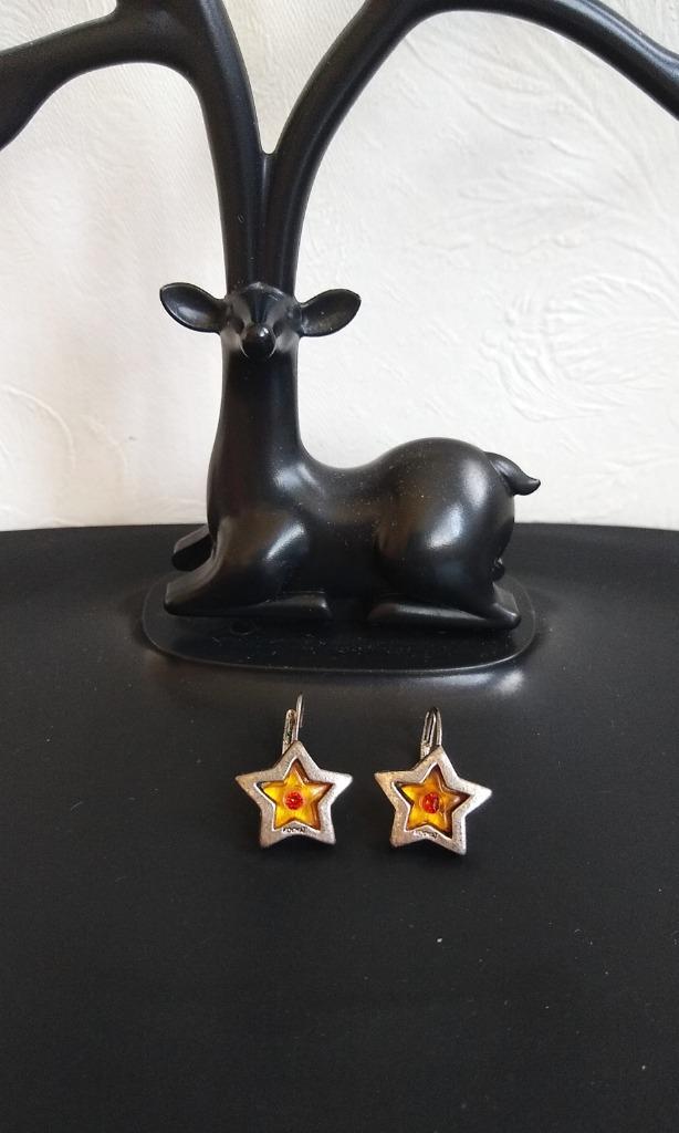 Kookai stervormige lever back oorbellen, zilverkleurig, Handtassen en Accessoires, Oorbellen, Zo goed als nieuw, Hangers, Zilver