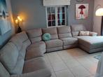 Magnifique canapé d'angle Berry tissu beige+2 relax électri, Comme neuf, Enlèvement ou Envoi