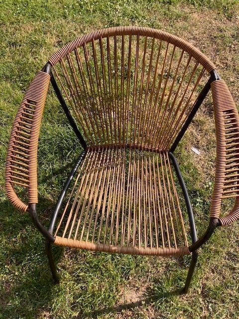 VINTAGE IJZEREN SPAGHETTI LOUNGE CHAIR JAREN 50 MID CENTURY, Antiek en Kunst, Antiek | Meubels | Stoelen en Sofa's, Ophalen