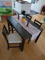 Uitschuifbare Ikea eettafel met 4 stoelen (Laneberg), Huis en Inrichting, Tafels | Eettafels, 50 tot 100 cm, Nieuw, Grenenhout