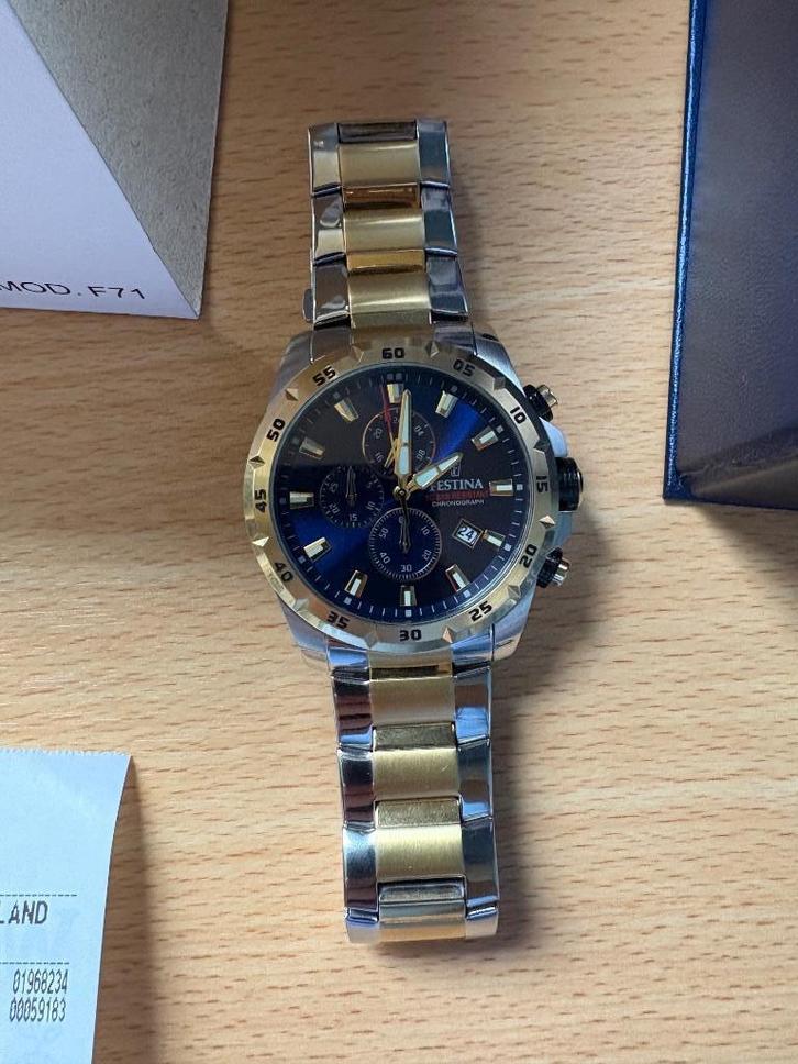 Festina herenhorloge 1 week oud F20562/2, Handtassen en Accessoires, Horloges | Heren, Zo goed als nieuw, Polshorloge, Overige merken