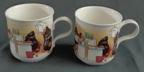 EEF BORGER MOLLY THE MOLE 2x mok beker H8,5xO8,5cm 30cl set, Huis en Inrichting, Keuken | Servies, Zo goed als nieuw, Verzenden