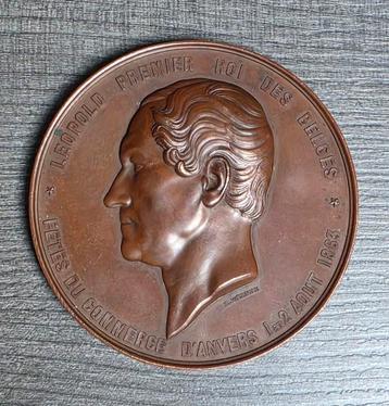 Medaille Schelde tolvrij 1863 Leopold Wiener 75mm 184gr beschikbaar voor biedingen