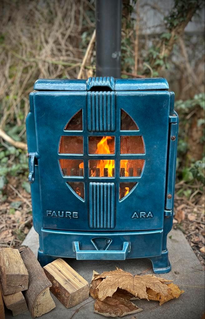 Klassieke Franse kachels / haarden art deco en vintage, Huis en Inrichting, Kachels, Gebruikt, Vrijstaand, Houtkachel, Hout, Ophalen of Verzenden