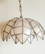 Prachtige grote antieke capiz hanglamp in zeldzame lotusvorm, Ophalen of Verzenden