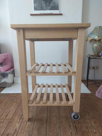 Ikea Bekväm eekenhout roltafel trolley beschikbaar voor biedingen
