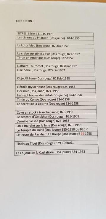Lot de 20 Tintin  beschikbaar voor biedingen