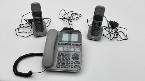 AMPLICOMMS TELEFOON VOOR SENIOREN EN SLECHTHORENDEN, Télécoms, Téléphones fixes | Combinés & sans fil, Comme neuf, 2 combinés