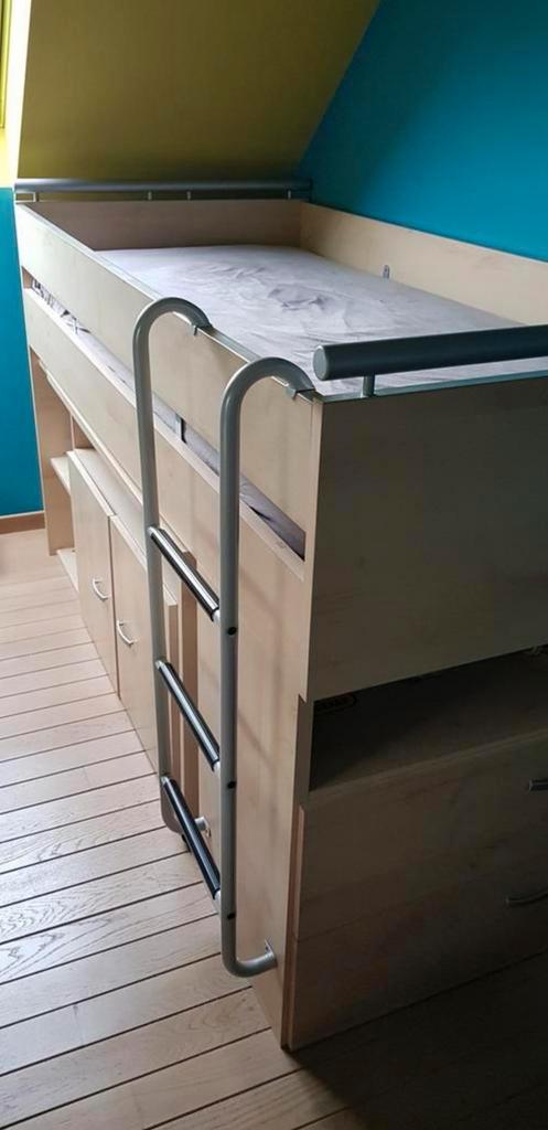 Complete slaapkamer, Huis en Inrichting, Slaapkamer | Stapelbedden en Hoogslapers, Gebruikt, Hoogslaper, Eenpersoons, Ophalen