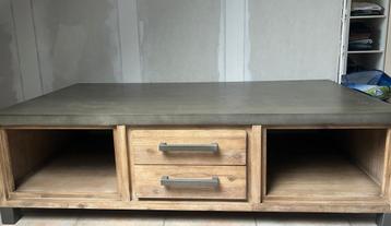 Industriële salontafel met lades en opbergruimte -140 x 75Cm beschikbaar voor biedingen