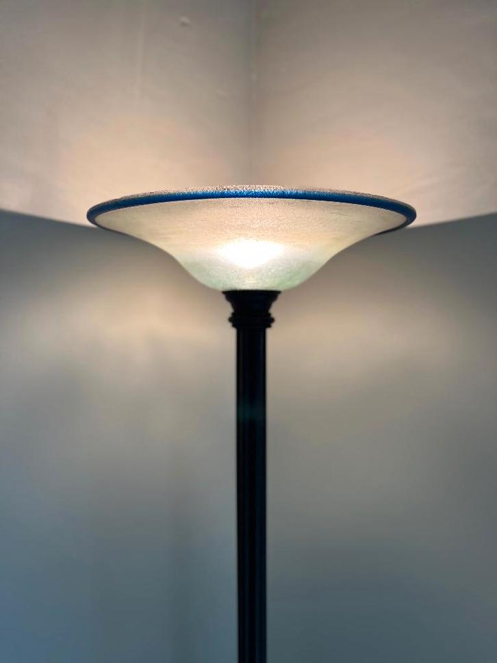 Vintage design lamp art-deco staanlamp 60 70, Huis en Inrichting, Lampen | Vloerlampen, Gebruikt, 150 tot 200 cm, Glas, Metaal