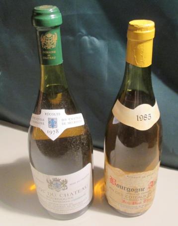 2x Wijn - Witte Bourgognes - 1978 en 1985 beschikbaar voor biedingen