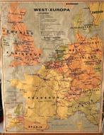 Oude schoolkaart West - Europa, Boeken, Atlassen en Landkaarten, Ophalen, Zo goed als nieuw