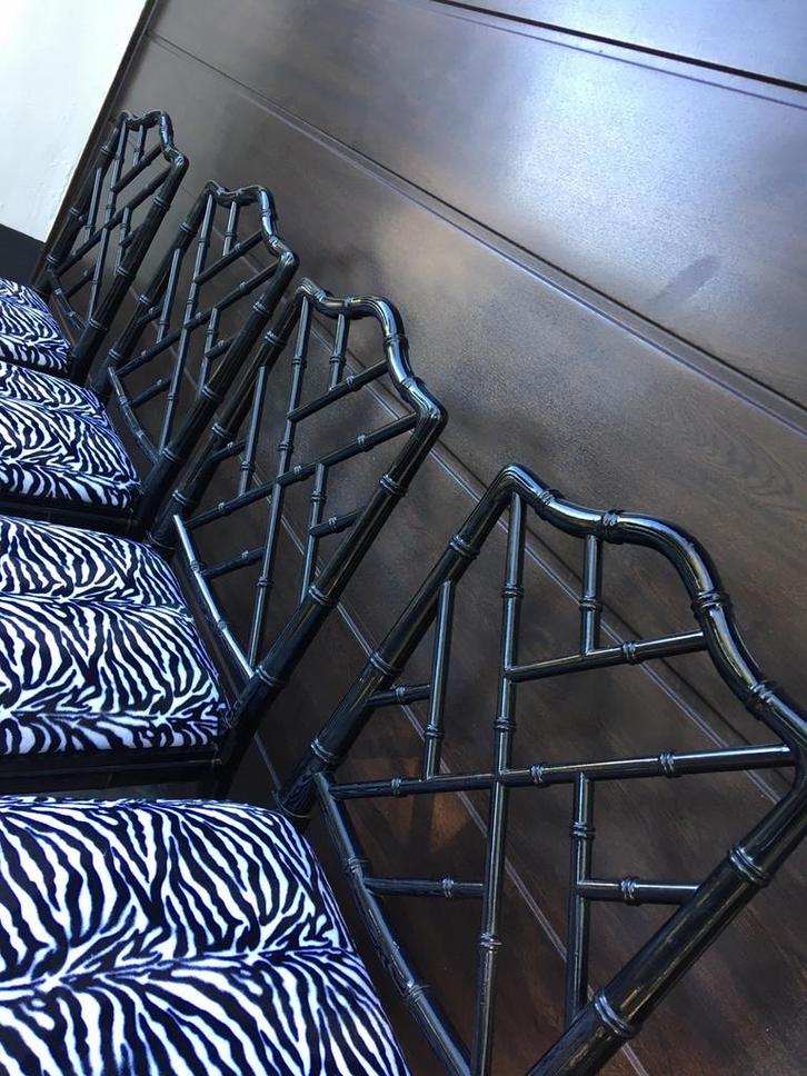 Jonathan Adler faux bamboo Chippendale stoelen, Huis en Inrichting, Stoelen, Zo goed als nieuw, Ophalen