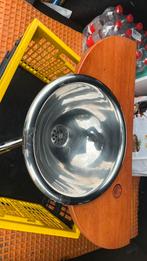 Rvs ronde inbouw lavabo, Doe-het-zelf en Bouw, Sanitair, Ophalen, Gebruikt, Inox, Wastafel