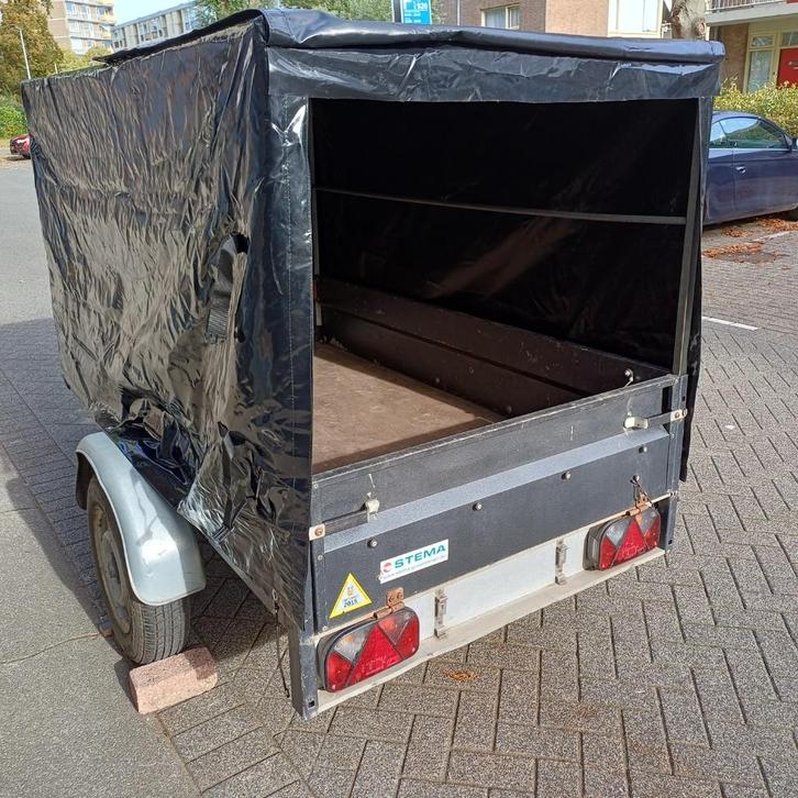 Gegalvaniseerde aanhanger met nieuwe huif. ROTTERDAM.., Auto diversen, Aanhangers en Bagagewagens, Zo goed als nieuw, Ophalen