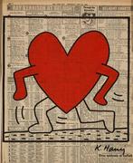 Keith Haring tekent op krantenpapier. Groot formaat, Ophalen of Verzenden