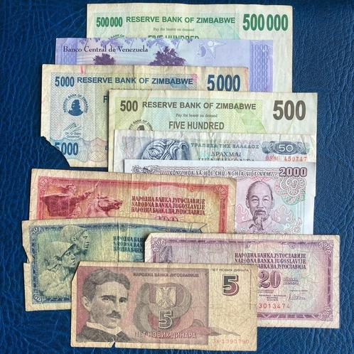 Lot 10 Different Banknotes - Various conditions 10, Timbres & Monnaies, Monnaies & Billets de banque | Collections, Billets de banque