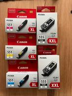 2 x Canon 555XXL (PGBK)  / 3 x Canon 551 XL (MYC), Computers en Software, Printerbenodigdheden, Nieuw, Ophalen of Verzenden