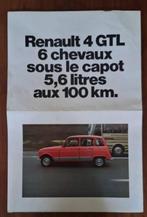 Brochure Renault 4 GTL, Boeken, Auto's | Folders en Tijdschriften, Ophalen of Verzenden, Zo goed als nieuw, Renault