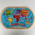 Houten puzzel - map of the world, Ophalen, Zo goed als nieuw