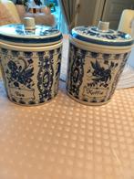 Twee potten koffie en thee Delft blauw, Verzamelen, Ophalen, Koffie