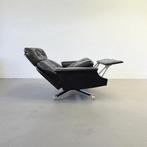 Vintage zwart lederen fauteuil /lounge chair / relax zetel, Ophalen of Verzenden