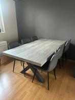 Eettafel + 6 stoelen!, Huis en Inrichting, Tafels | Eettafels, Ophalen, Zo goed als nieuw, Vijf personen of meer, Rechthoekig