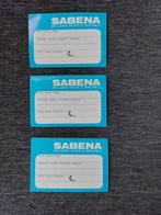 3  oude zelfklevende adreslabels SABENA, Collections, Souvenirs Sabena, Envoi