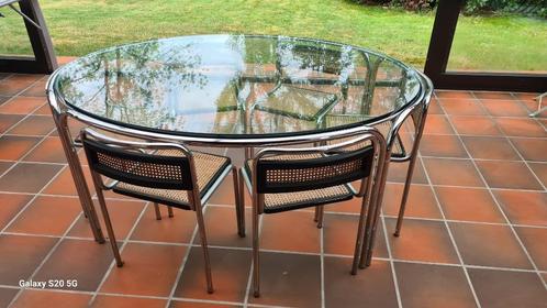 vintage tafel met 6 stoelen, Antiek en Kunst, Antiek | Meubels | Tafels, Ophalen