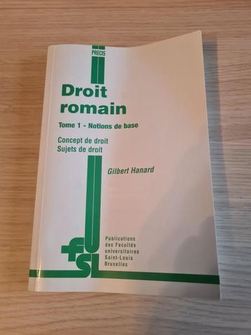 Droit romain: Tome 1 Notions de base - (Gilbert Hanard) beschikbaar voor biedingen