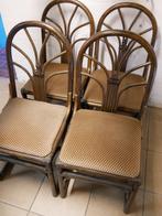 4 belles chaises en rotin, Comme neuf, Quatre, Brun, Tissus