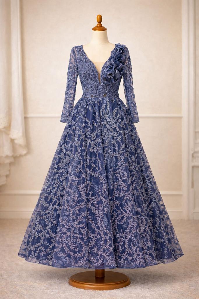 Elegante Robe, Kleding | Dames, Gelegenheidskleding, Zo goed als nieuw, Maat 36 (S), Blauw, Ophalen