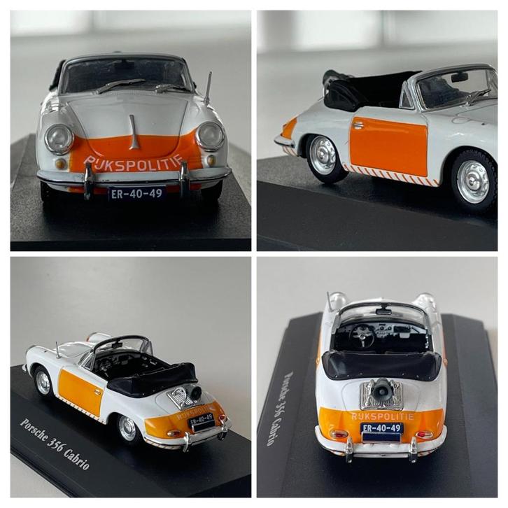 Porsche 356 Cabrio Rijkspolitie 1:43, Hobby & Loisirs créatifs, Voitures miniatures | 1:43, Utilisé, Voiture, Autres marques, Enlèvement ou Envoi