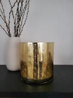 Gouden kleur vaas / kandelaar van glas, Huis en Inrichting, Woonaccessoires | Kandelaars en Kaarsen, Ophalen, Gebruikt, Overige kleuren