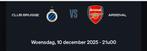 Ticket club brugge vs arsenal, Tickets en Kaartjes