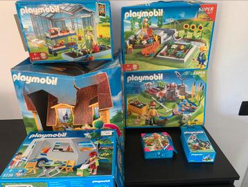 Lot: 5 complete Playmobil huis- en tuinsets + extra figuren beschikbaar voor biedingen